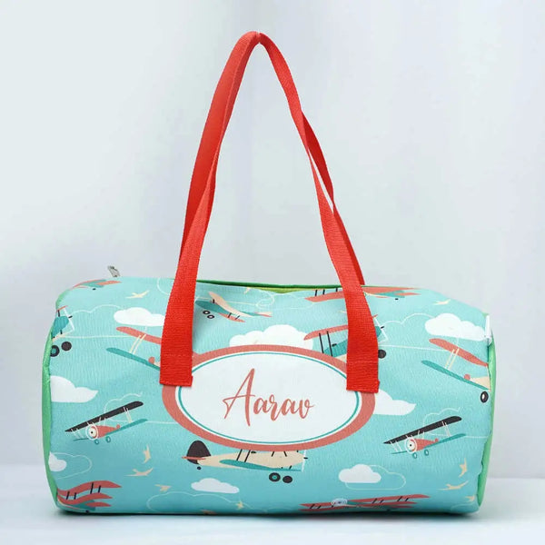 Personalised Airplane Printed Kids Swimming Duffle Bag